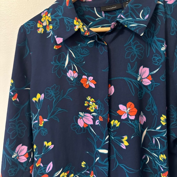 Halogen Floral Button Down Flowy Blouse | Size Medium - Picture 4 of 9